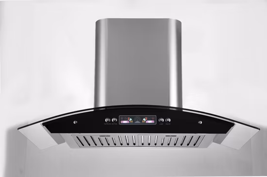 뜨거운 곡선 후드 스테인레스 스틸 구리 모터 900mm 레인지 후드